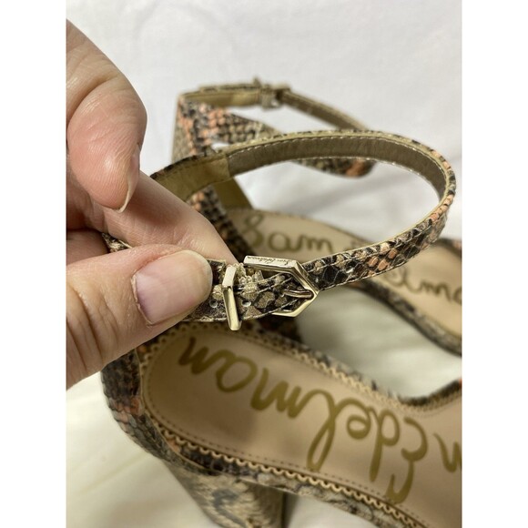 Sam Edelman Daniella Block Heel Sandal in Snakeskin Size 6 Wide - Picture 4 of 8